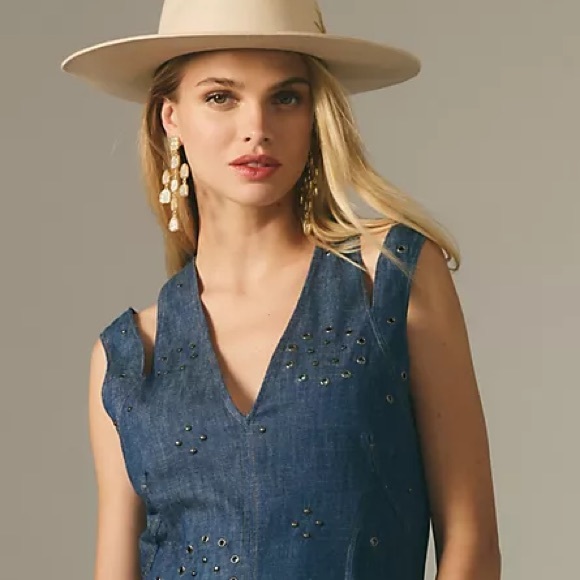 Anthropologie Grommet Denim Midi Dress - Picture 12 of 15